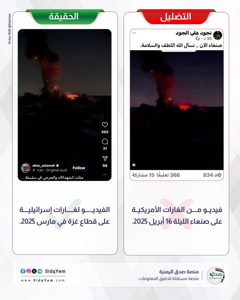 ما حقيقة الفيديو المتداول حول غارات أمريكية على صنعاء؟